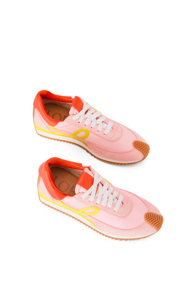 LOEWE Flow runner in nylon and suede Pink/Yellow
