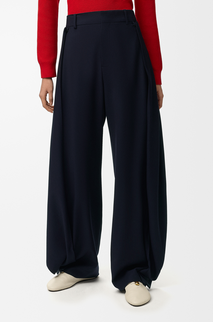 LOEWE Pantalón en lana Azul Marino