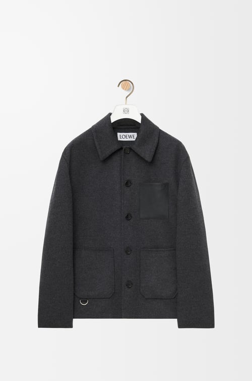 LOEWE Workwear jacket in wool and cashmere Charcoal Melange