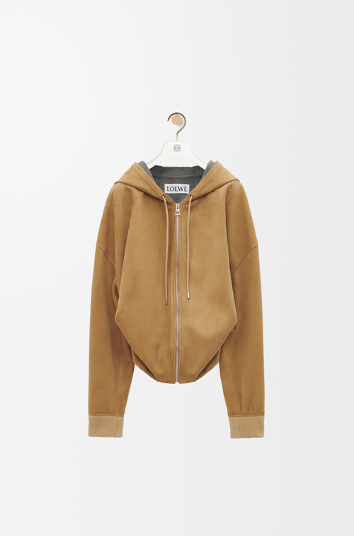ドレープ フーディー（スエード） ゴールド - LOEWE 