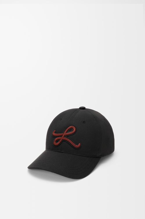 LOEWE L patch cap in cotton Black