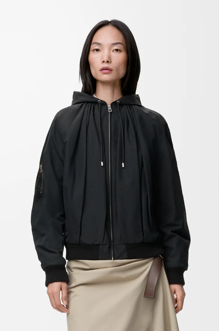 LOEWE Kapuzenjacke aus Wollmischung Schwarz