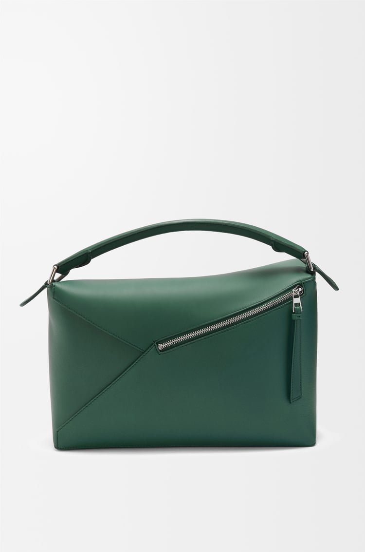 LOEWE Bolso Puzzle grande en piel de ternera Verde Oscuro