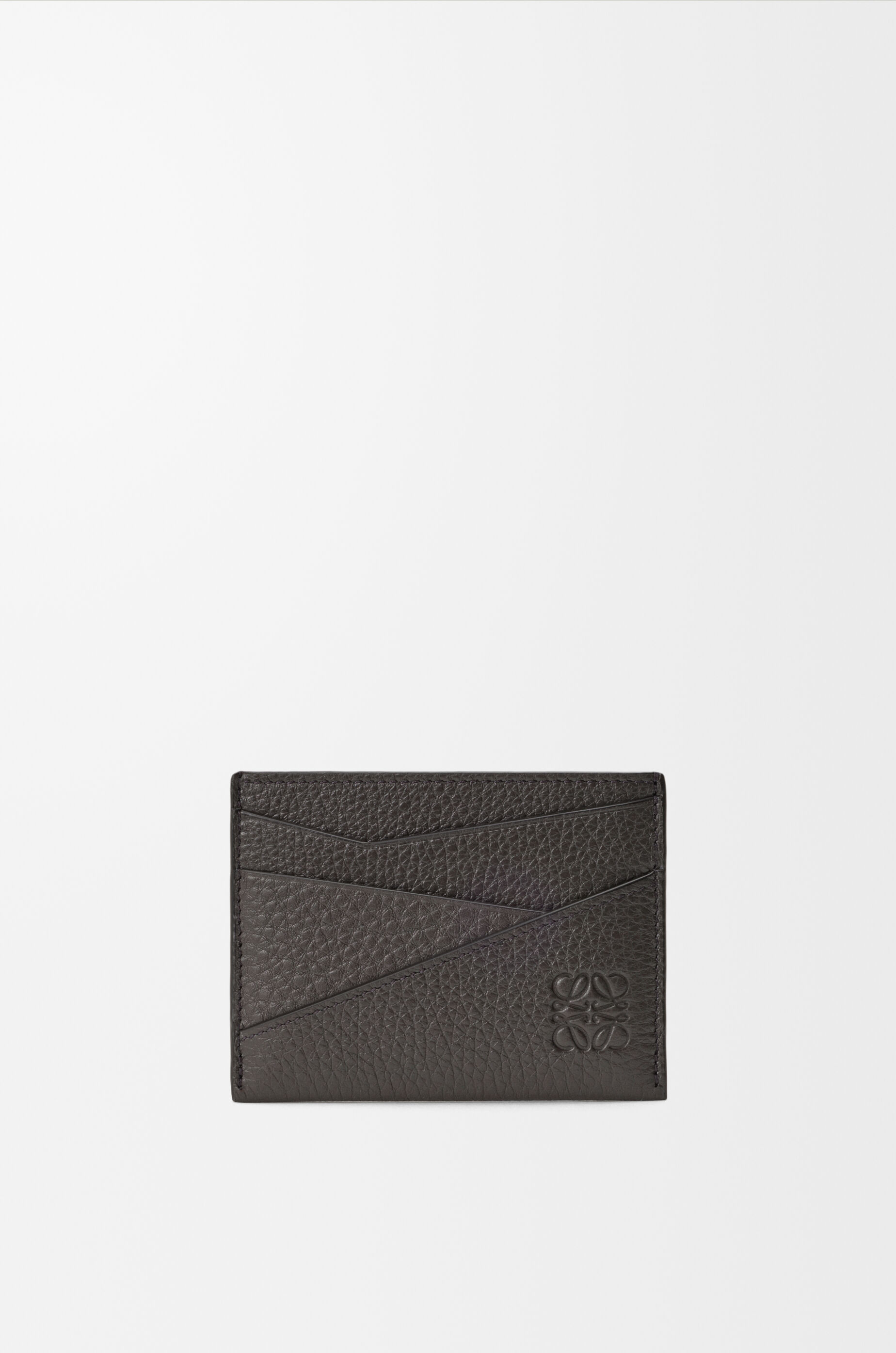 Puzzle plain cardholder in supple grained calfskin Grey - LOEWE