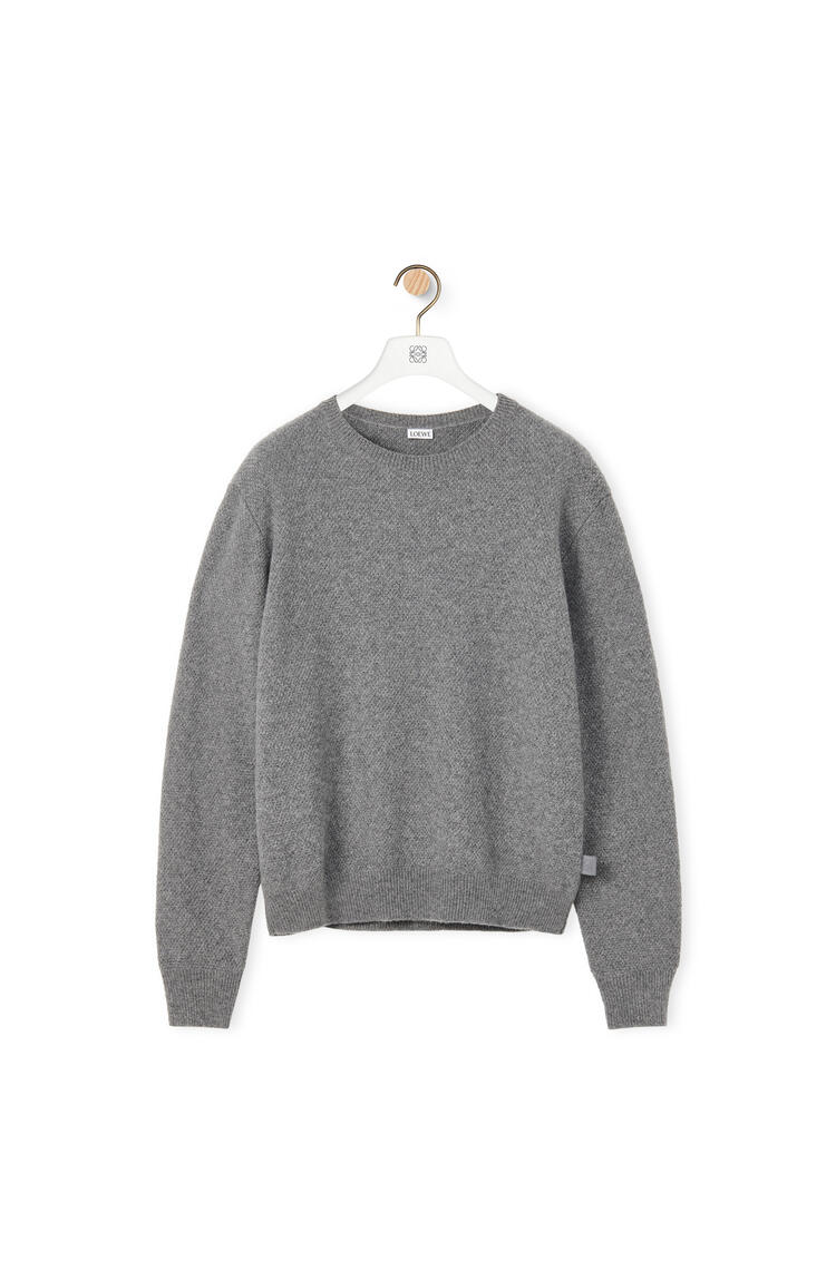 LOEWE Pique knit sweater in wool and cashmere Grey Melange
