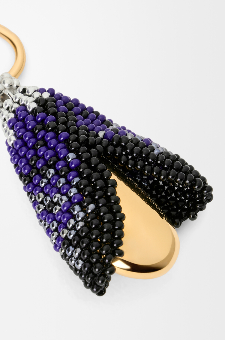 LOEWE Orecchini Shell in argento sterling e perline Oro/Nero