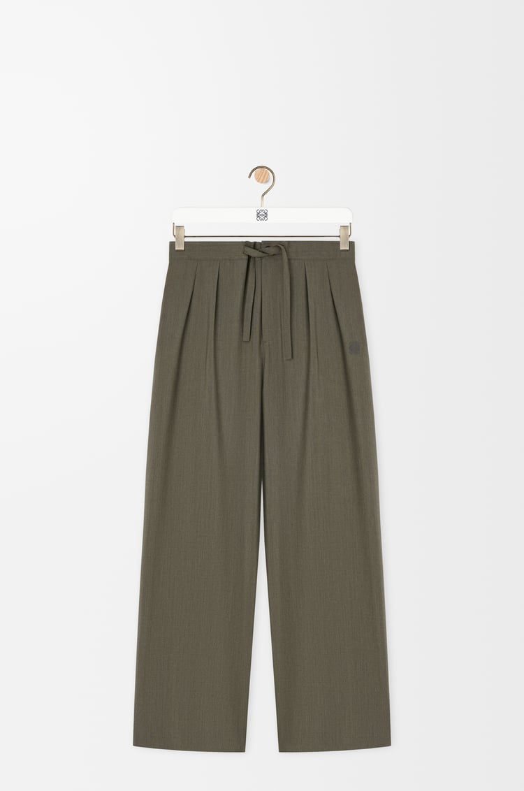 LOEWE Drawstring trousers in wool Khaki Green