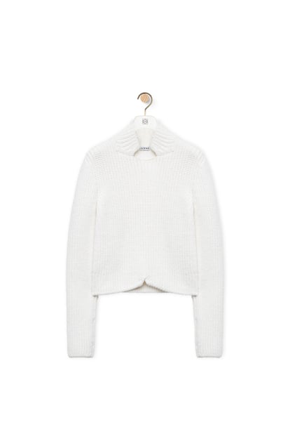 LOEWE High neck sweater in wool blend 白色 plp_rd