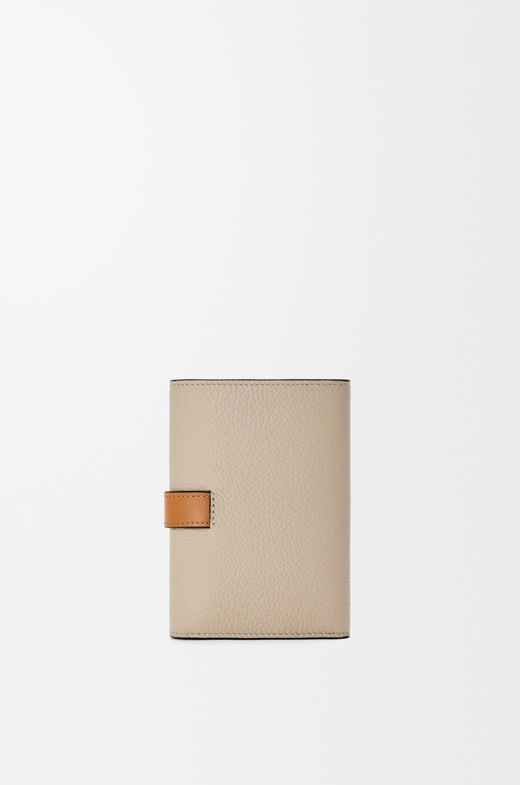 LOEWE Small vertical wallet in soft grained calfskin Light Oat/Honey