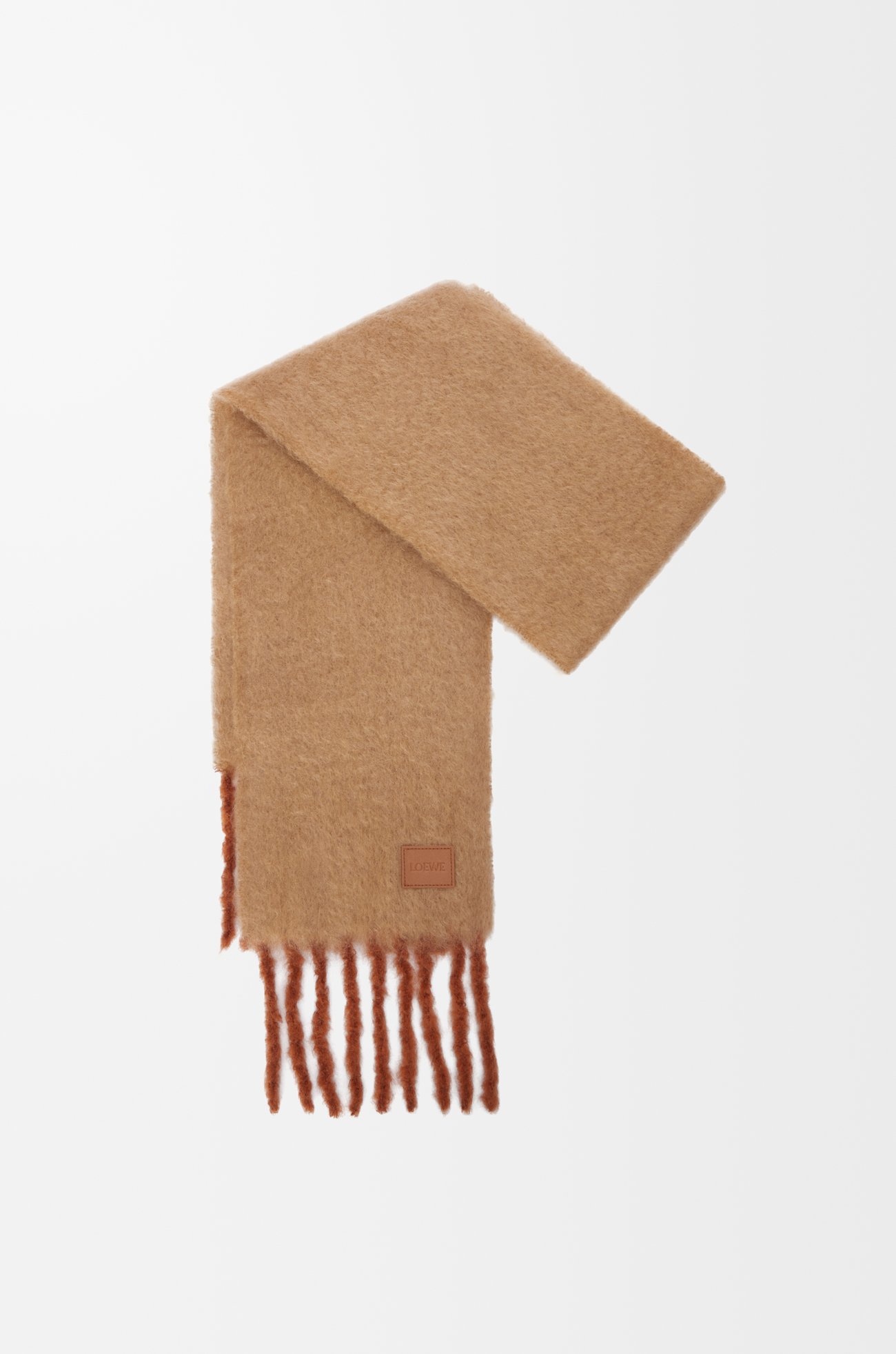 LOEWE Scarf in mohair and wool blend Beige/Orange