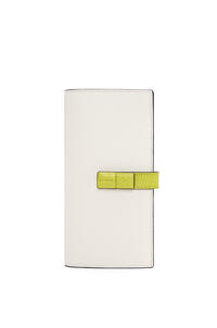 LOEWE Large vertical wallet in grained calfskin Soft White/Lime Yellow