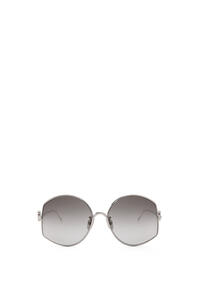 LOEWE Oversize sunglasses in metal Shiny Palladium/Smoke pdp_rd