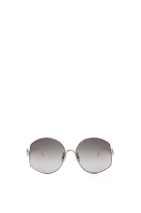LOEWE Oversize sunglasses in metal Shiny Palladium/Smoke plp_rd