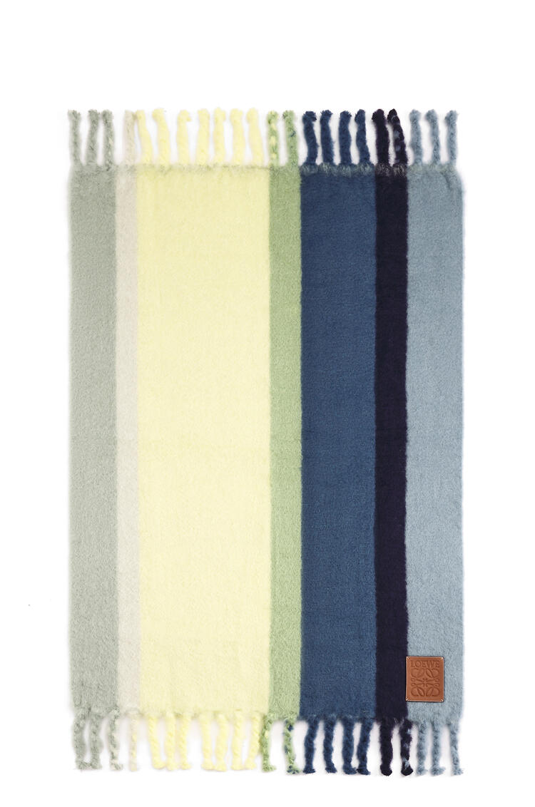 LOEWE Stripe blanket in mohair and wool Multicolor/Blue pdp_rd