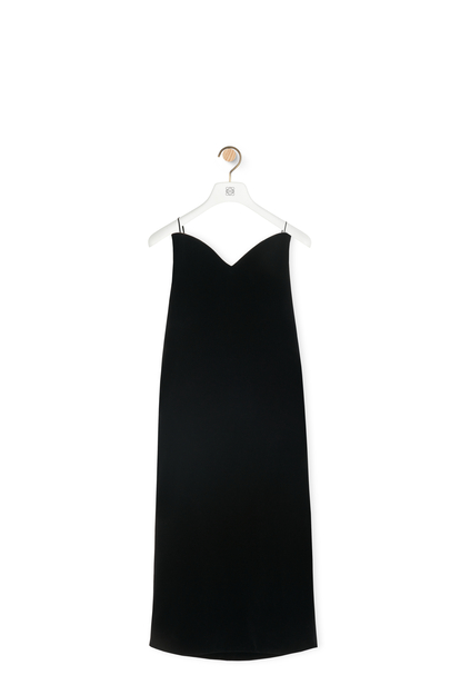 LOEWE Bustier dress in cotton velvet Black