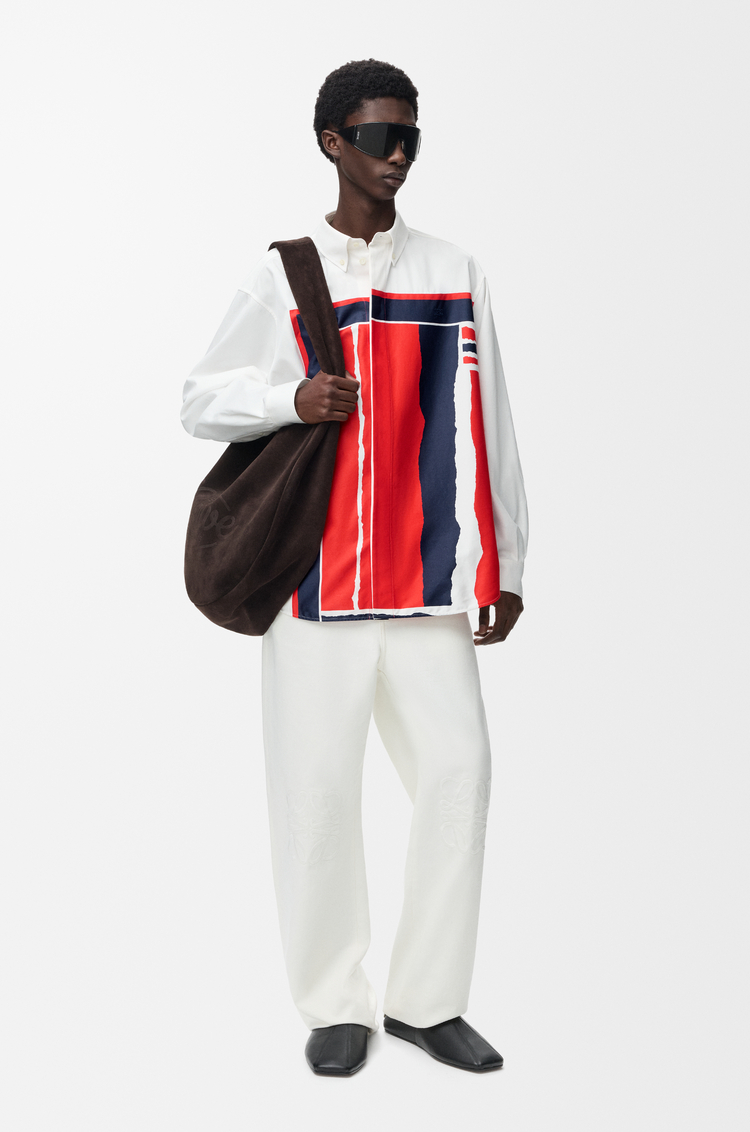 LOEWE Shirt in cotton Red/Multicolour
