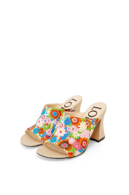 LOEWE Calle open mule in embroidered canvas 多色 plp_rd