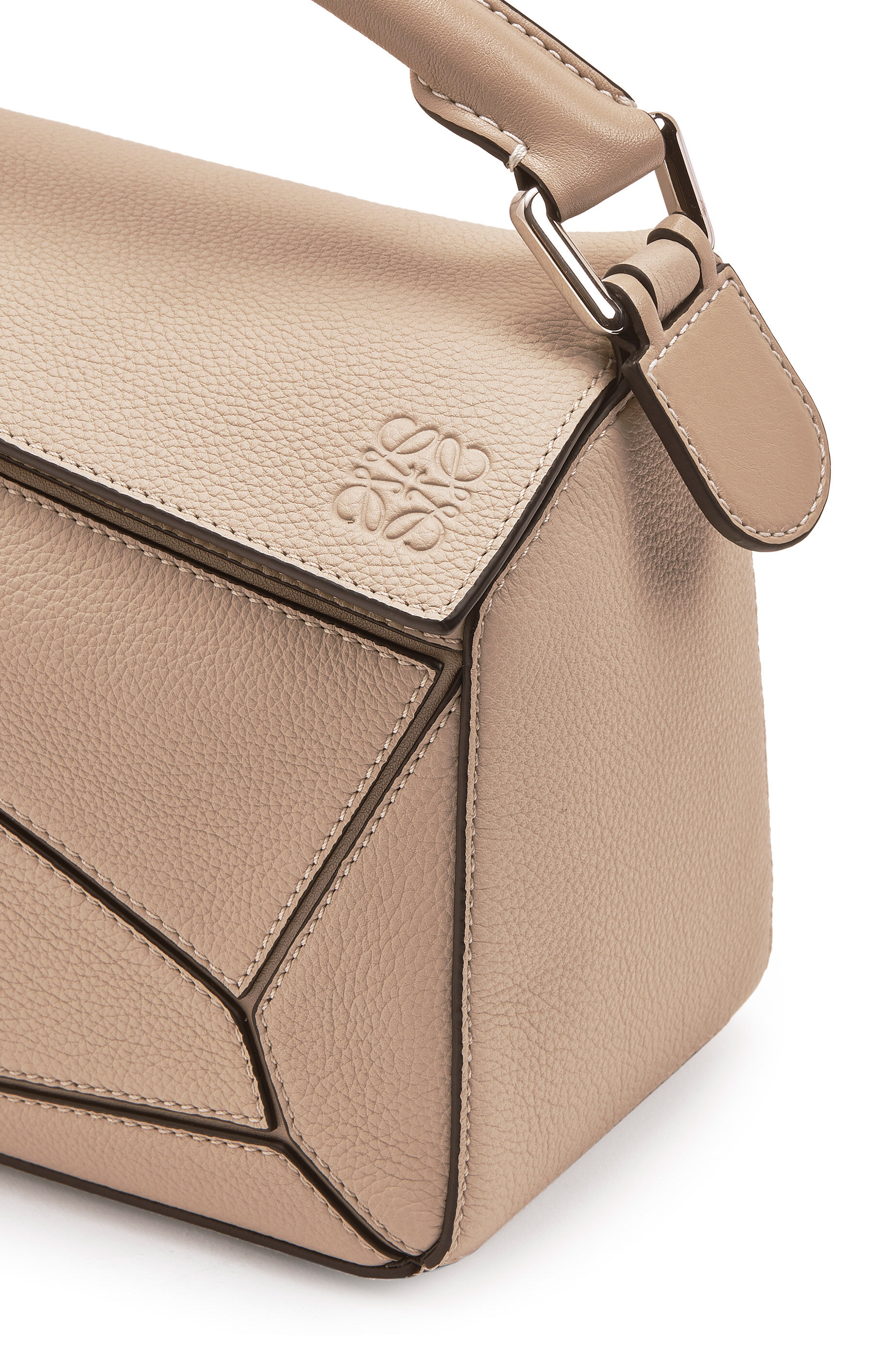 Small Puzzle bag in soft grained calfskin Light Oat LOEWE