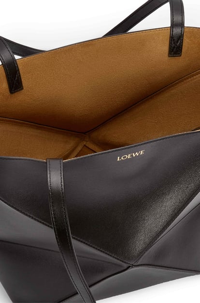 LOEWE Puzzle Fold Tote in shiny calfskin 黑色 plp_rd