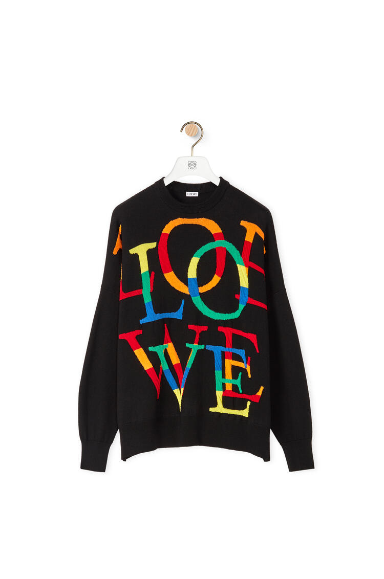 LOEWE LOEWE love sweater in wool Black/Multicolor pdp_rd