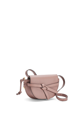 LOEWE Mini Gate dual bag in pebble grain calfskin Dark Blush plp_rd