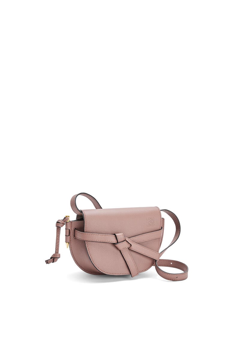 LOEWE Mini Gate dual bag in pebble grain calfskin Dark Blush pdp_rd