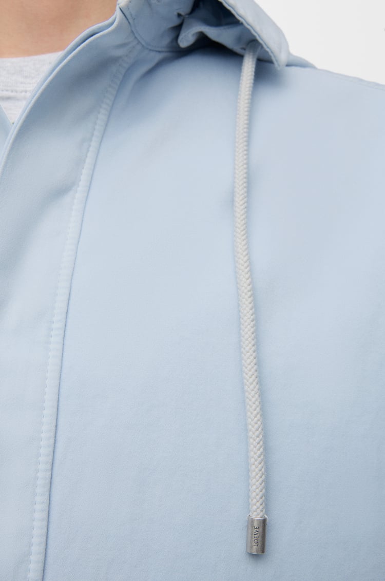 LOEWE Hooded overshirt in cotton Light Blue