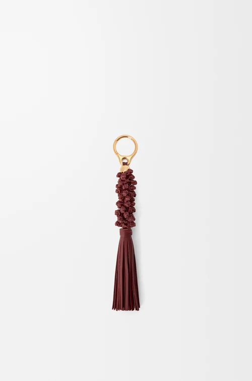LOEWE Braided knot charm in calfskin Mahogany