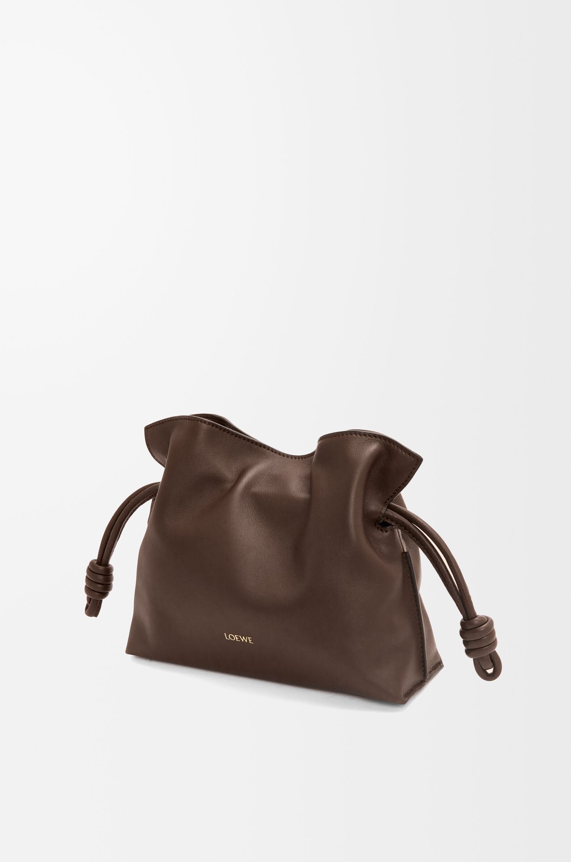 VIP【送料関税込】LOEWE FLAMENCO SHORT DRESS LOEWE Flamenco knotted leather-trimmed twill halterneck mini