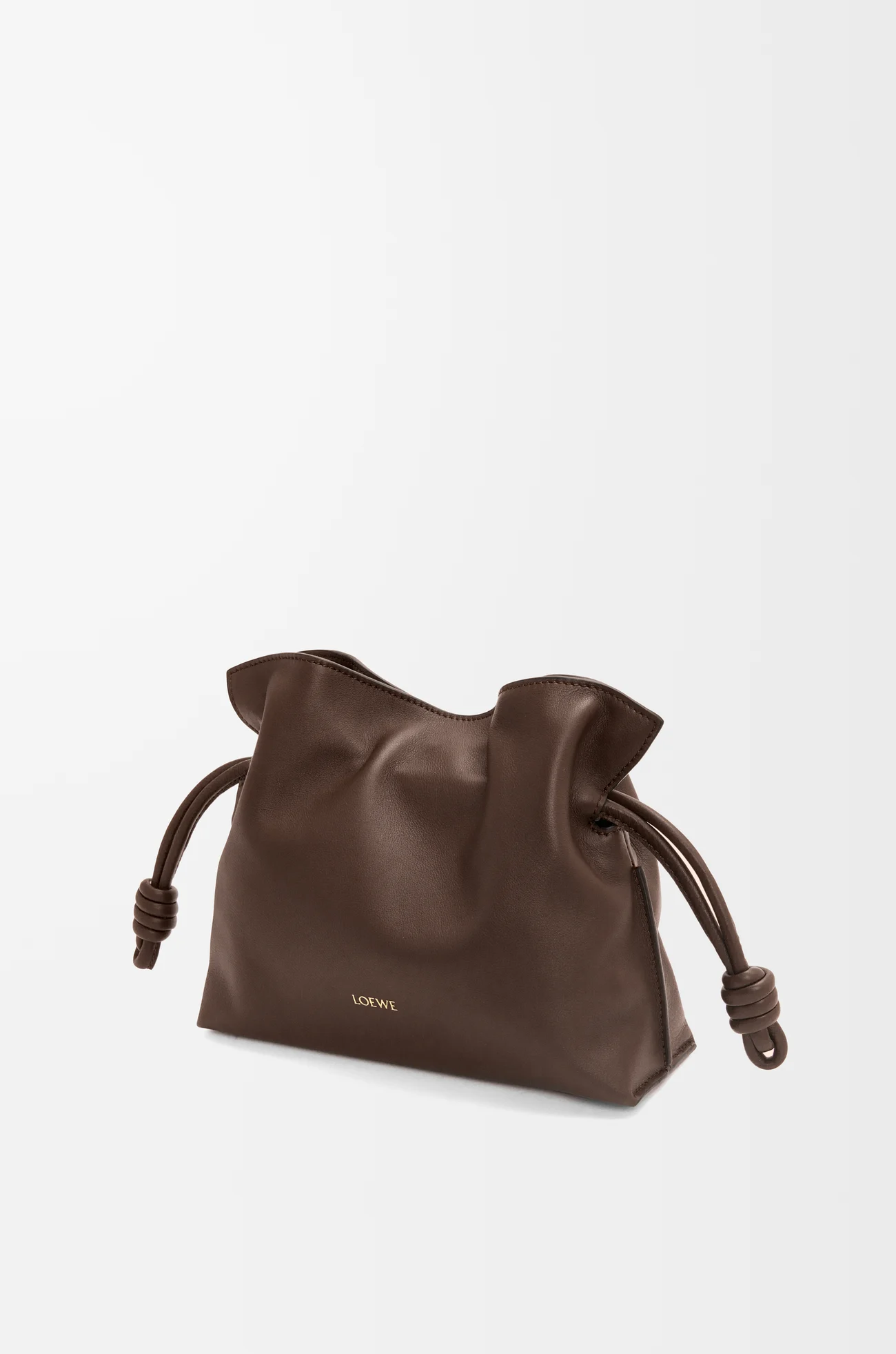 LOEWE Mini Flamenco clutch in nappa calfskin Chocolate
