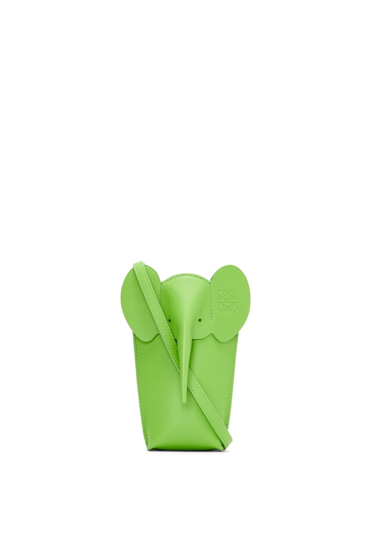 LOEWE Bolso Elephant en piel de ternera Verde Guisante