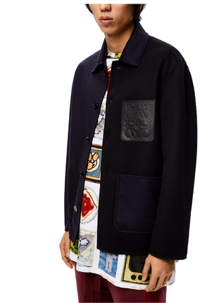 LOEWE Workwear jacket in wool and cashmere Navy Blue/Black plp_rd
