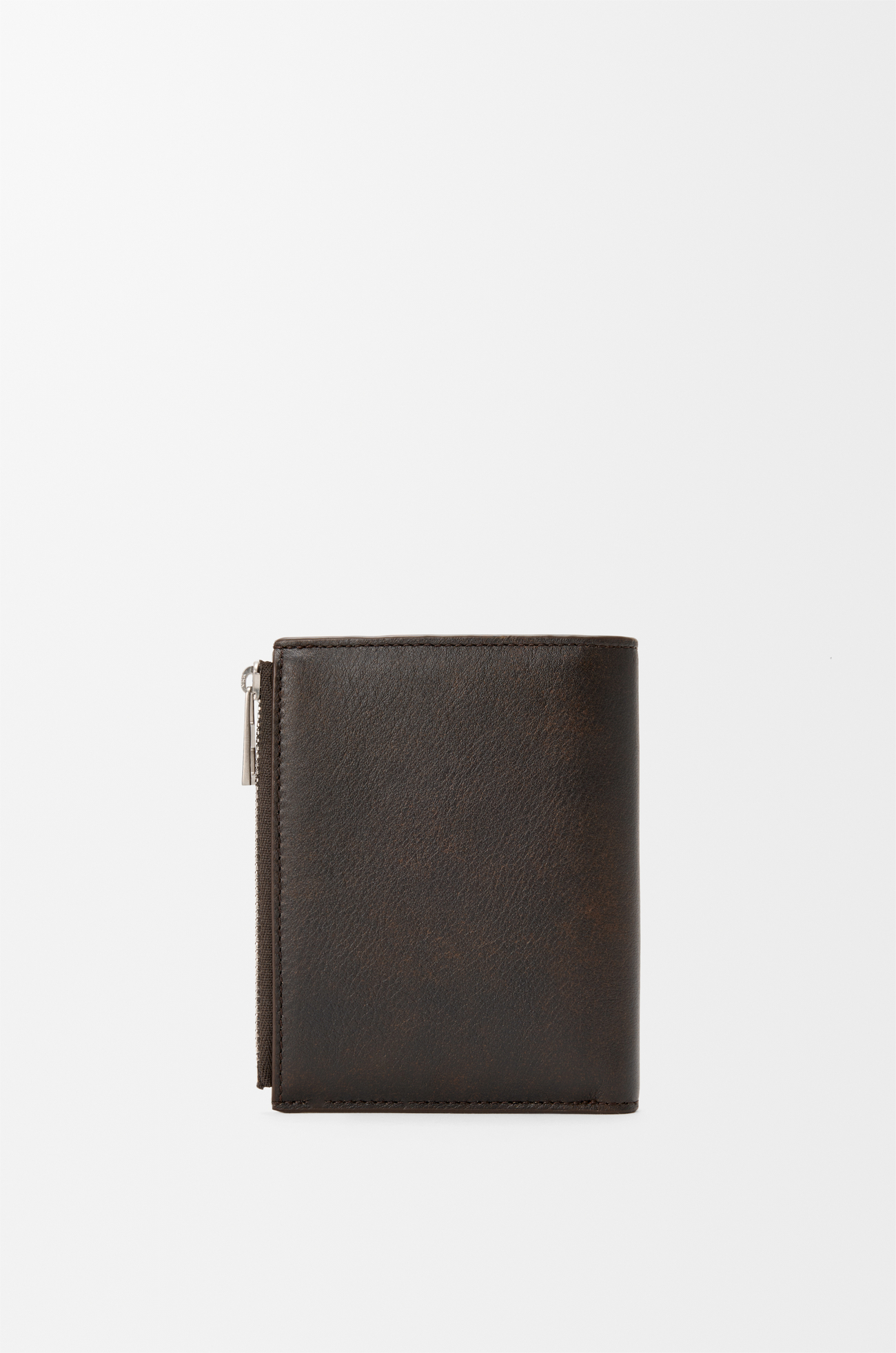 LOEWE Panta slim compact wallet in shiny calfskin Vintage Brown