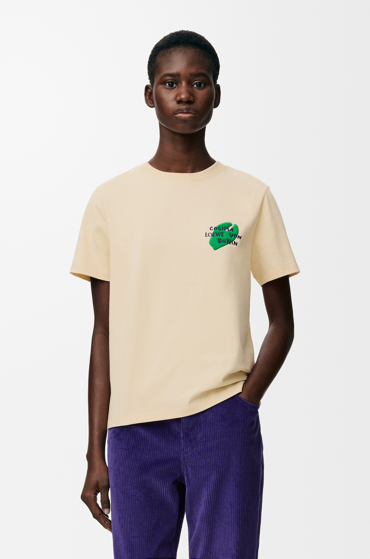 LOEWE Camiseta de corte regular en algodón Crudo