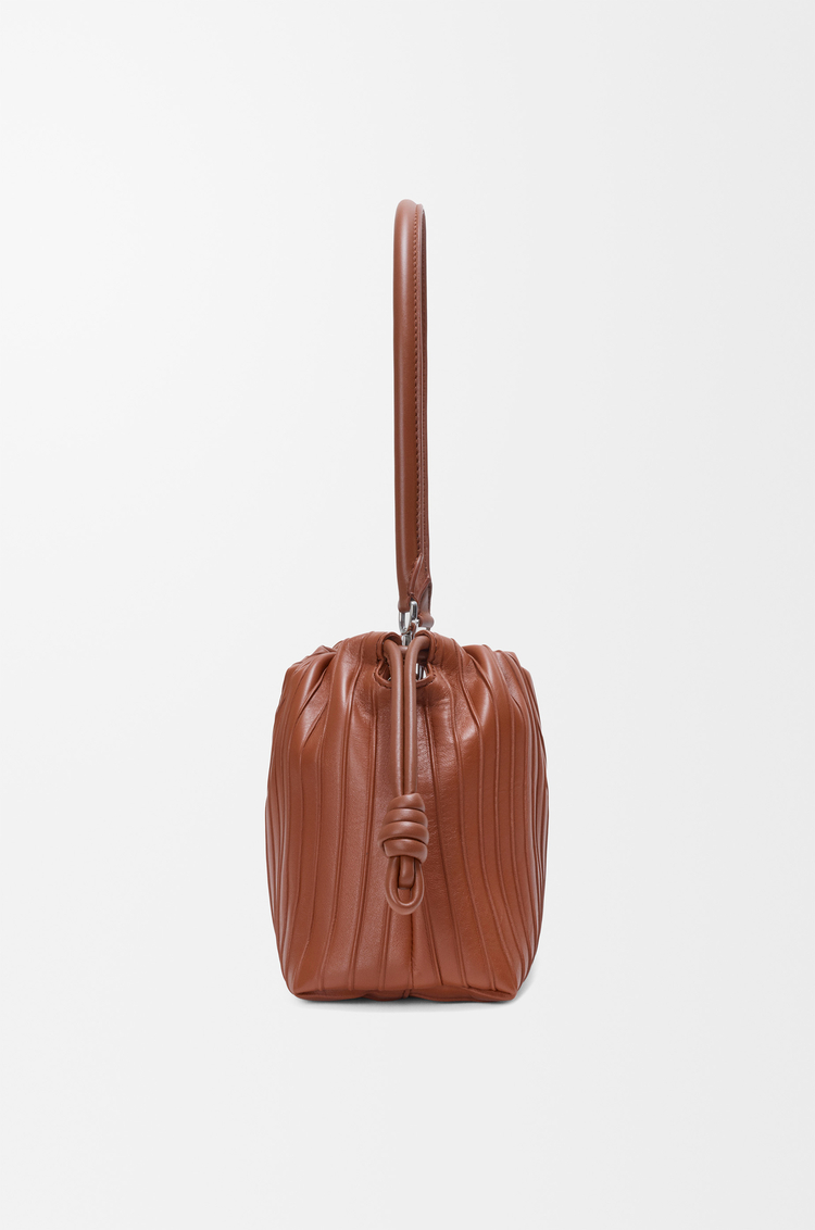 LOEWE Medium Flamenco Pleats purse in nappa lambskin Pecan