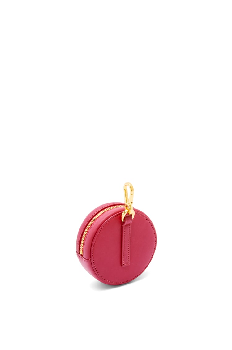 LOEWE Inflated Anagram cookie  charm in silk calfskin Ruby Red Glaze