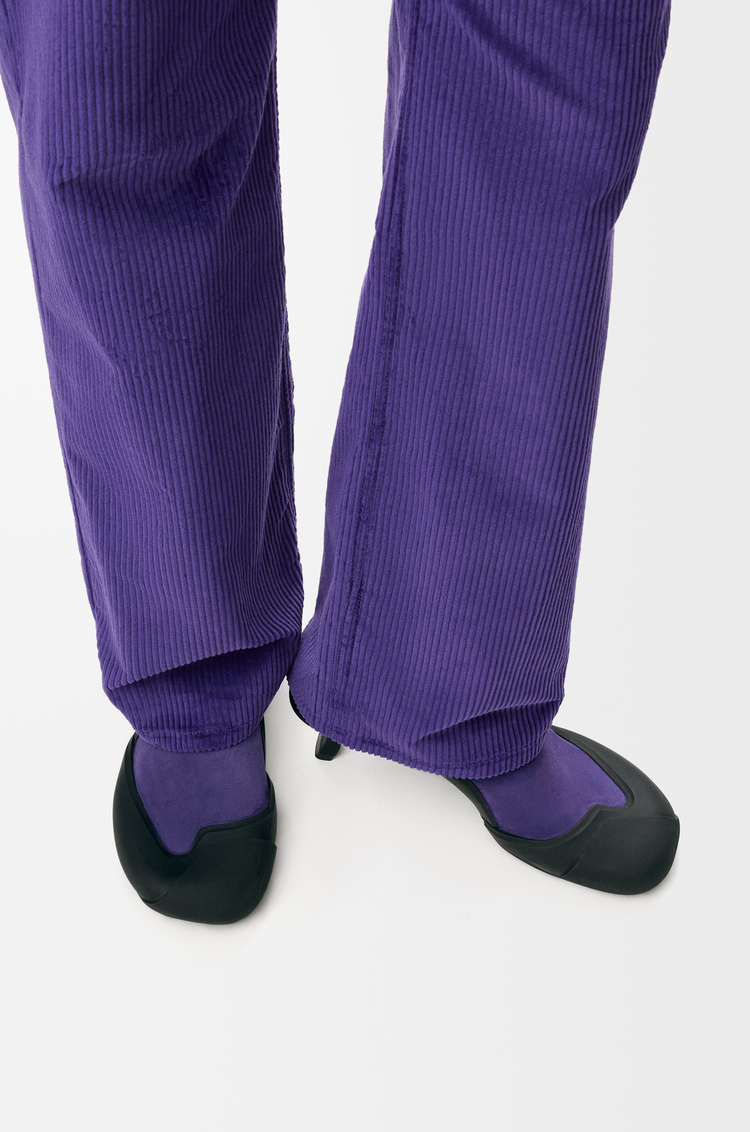 LOEWE Zapato de salón destalonado Dive en ante elástico Morado Intenso/Negro