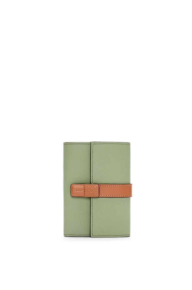 LOEWE Small vertical wallet in soft grained calfskin Rosemary/Tan pdp_rd