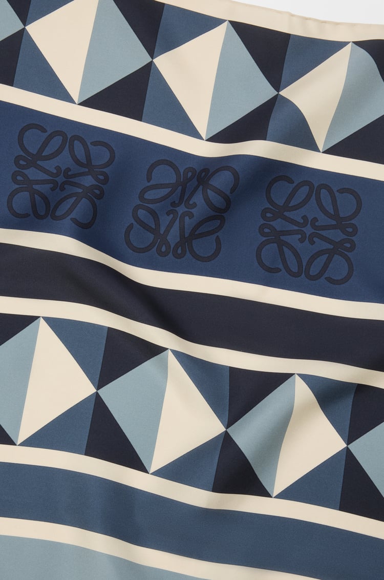LOEWE Scarf in silk Navy Blue/Multicolor