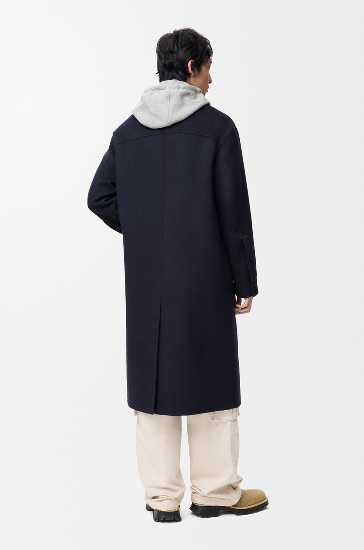 LOEWE Coat in wool and cashmere Navy/Grey