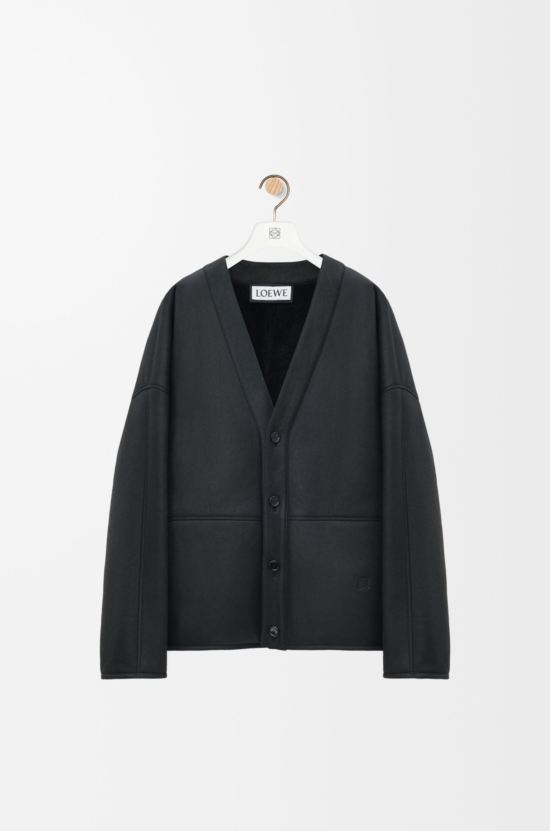 中古・古着通販】LOEWE (ロエベ) レザーブルゾン ブラック