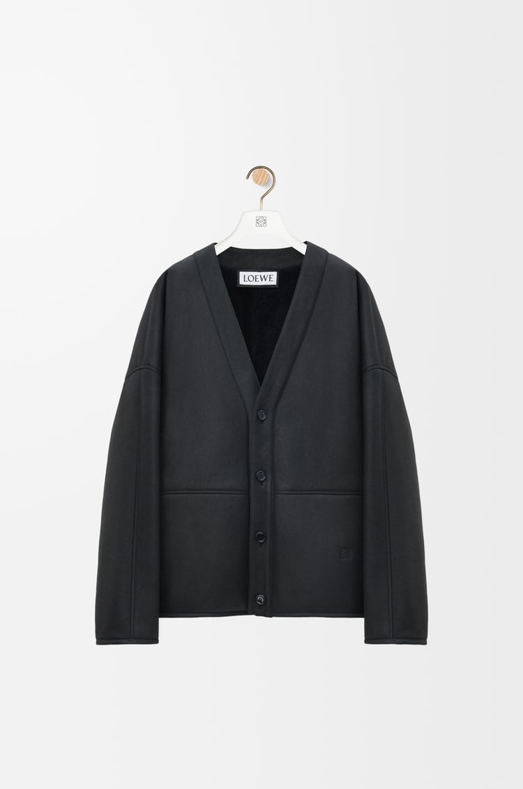 LOEWE Cardigan in shearling Navy/Black