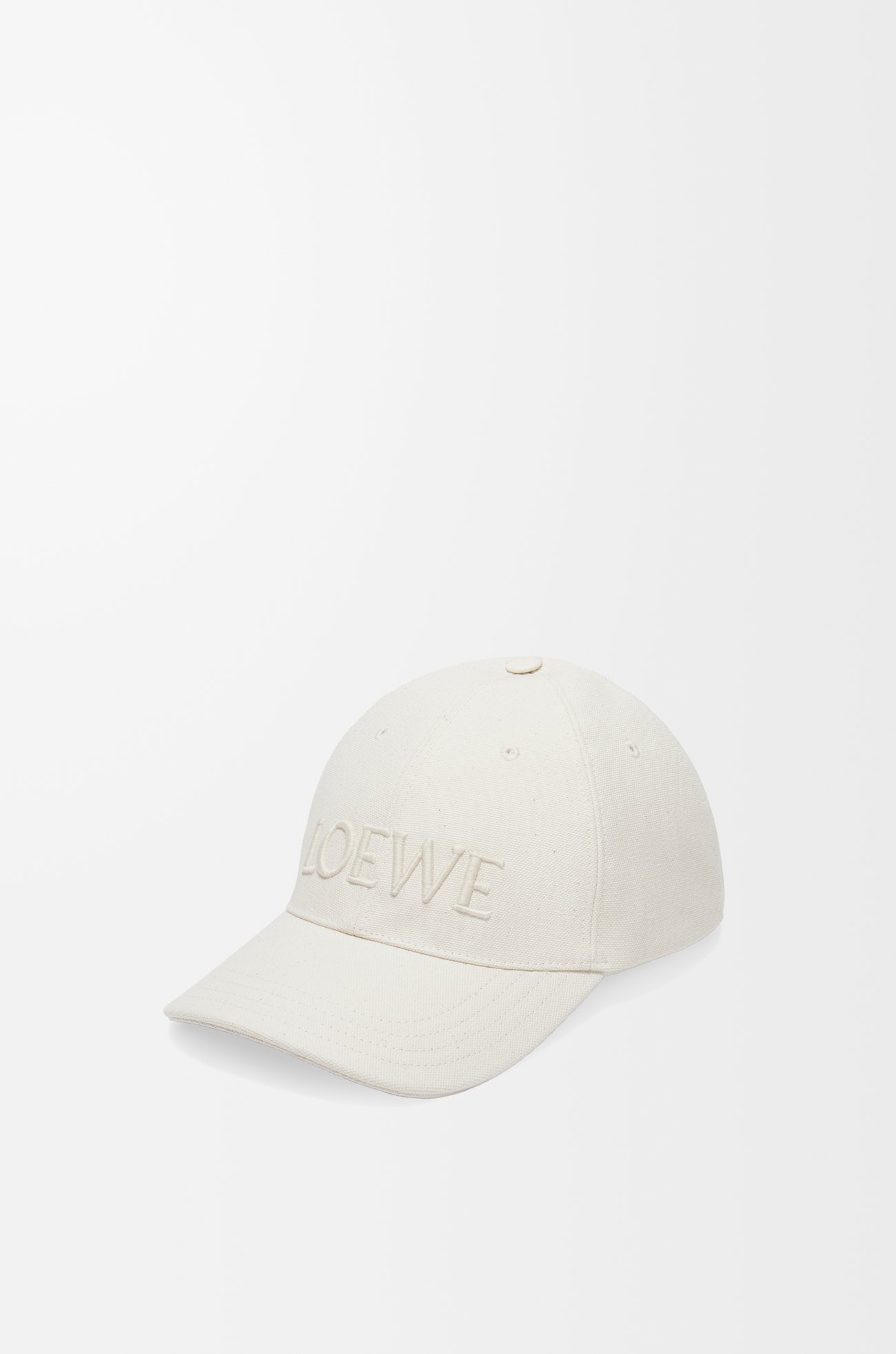 LOEWE 帆布鴨舌帽 棉花白