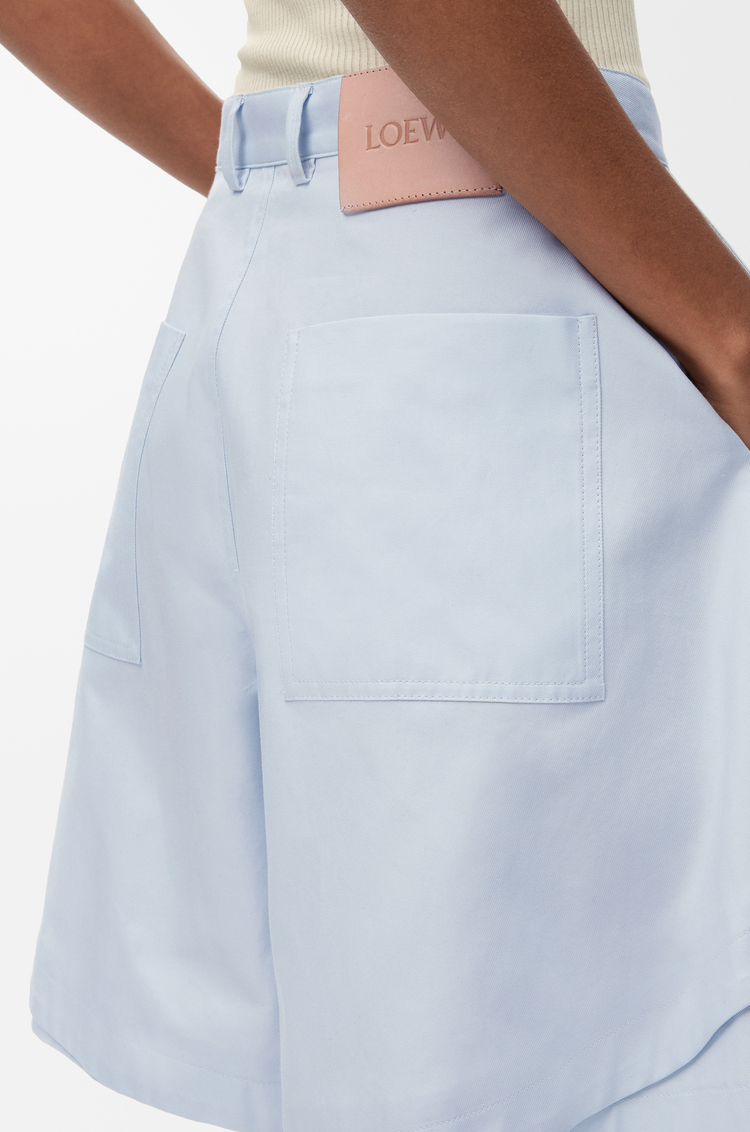 LOEWE Pantalón corto en algodón Azul Claro