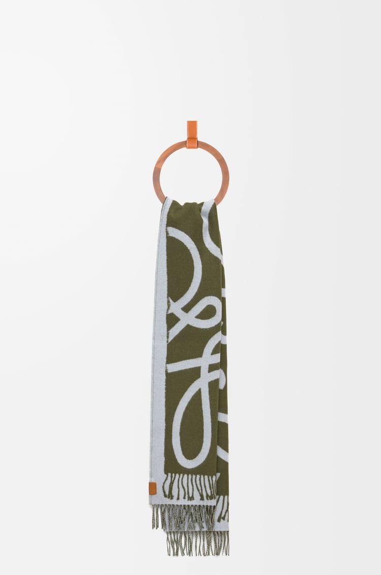 LOEWE Bufanda en lana y cashmere Azul Claro/Verde