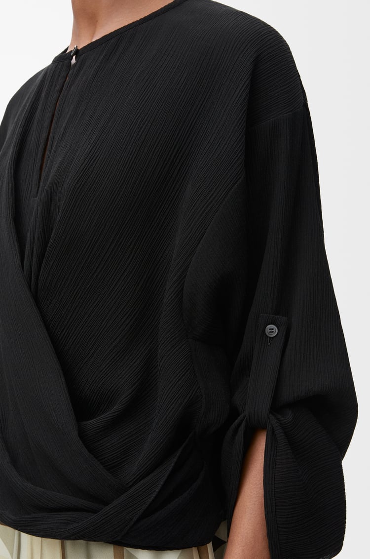 LOEWE Blusa en algodón y seda Negro