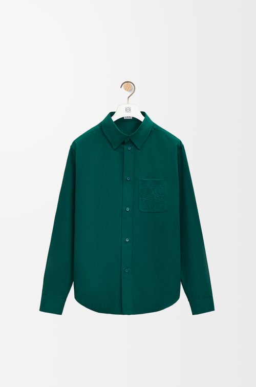 LOEWE Shirt in cotton Dark Green