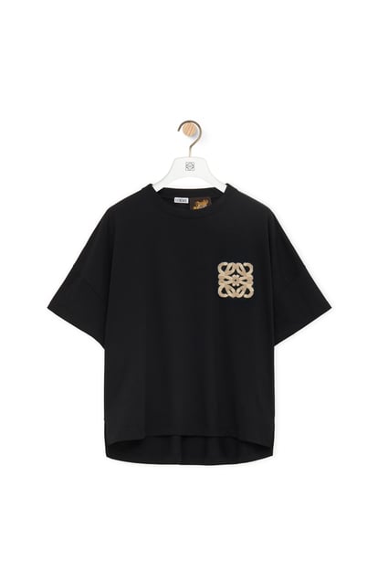 LOEWE Camiseta de corte boxy en algodón Negro plp_rd