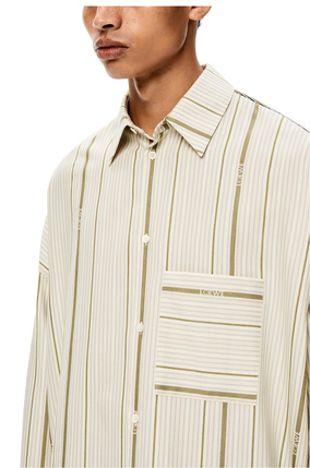 LOEWE Jacquard stripe shirt in wool and cotton White/Beige plp_rd
