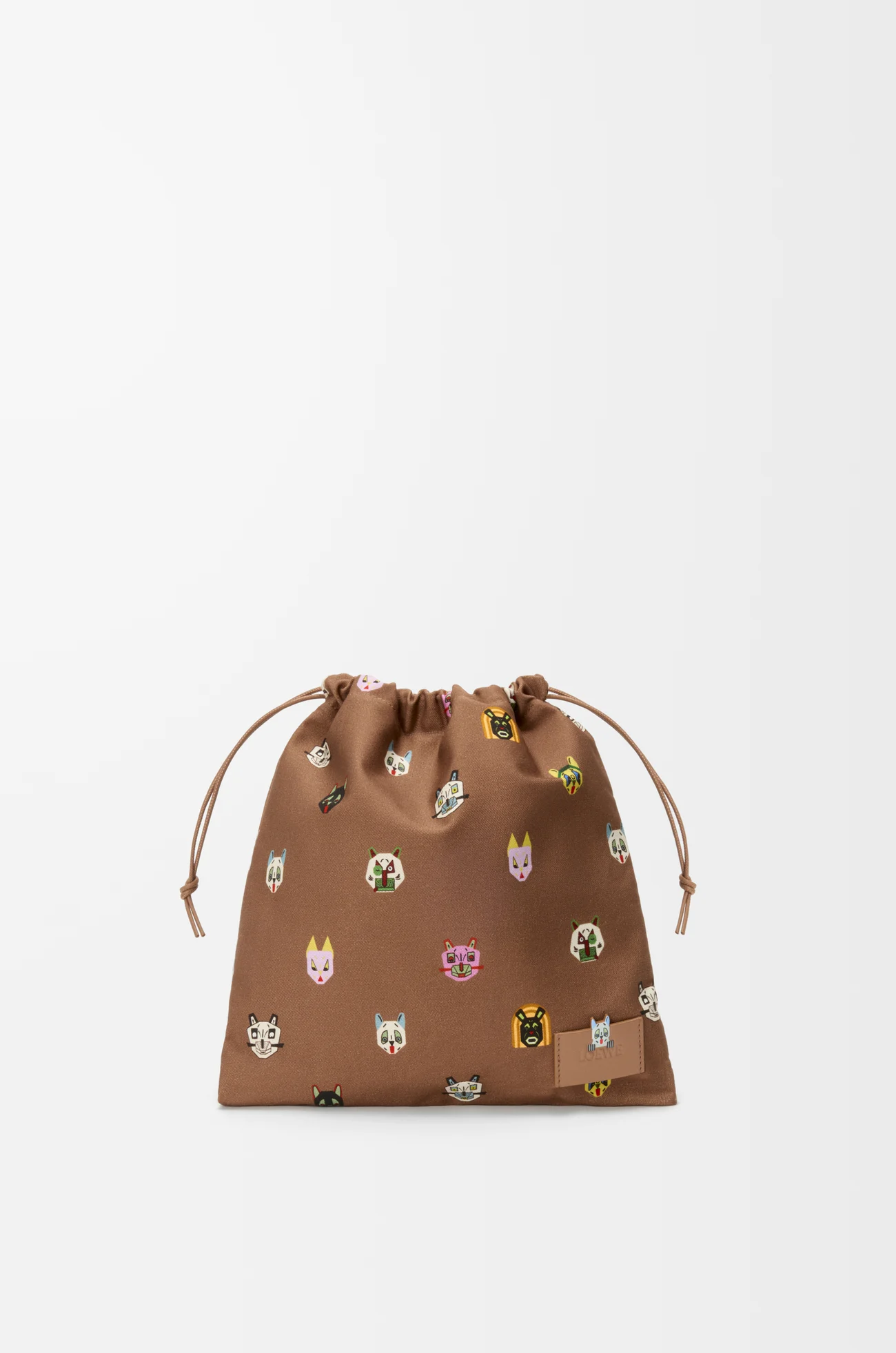 LOEWE キャッツ ドローストリングポーチ スモール（キャンバス） モカ